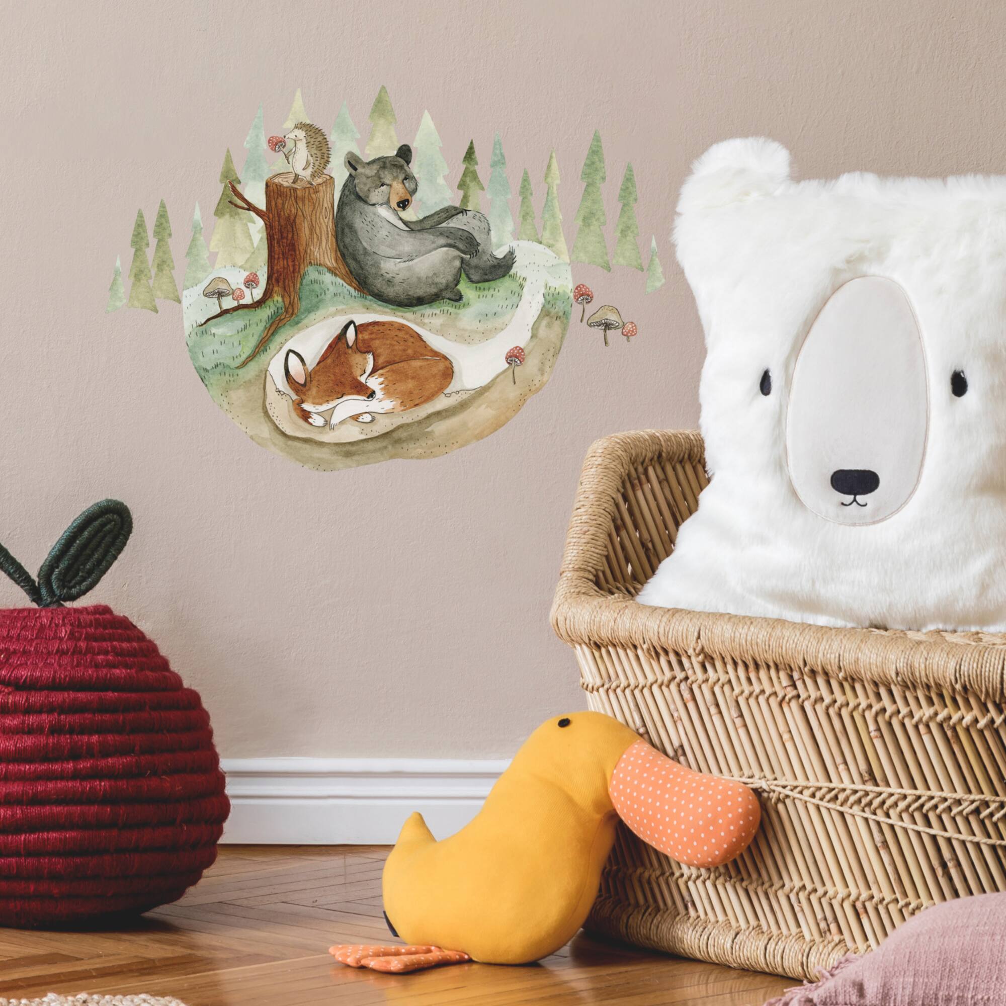 RoomMates Fox & Friends Peel & Stick Giant Wall Decal Set